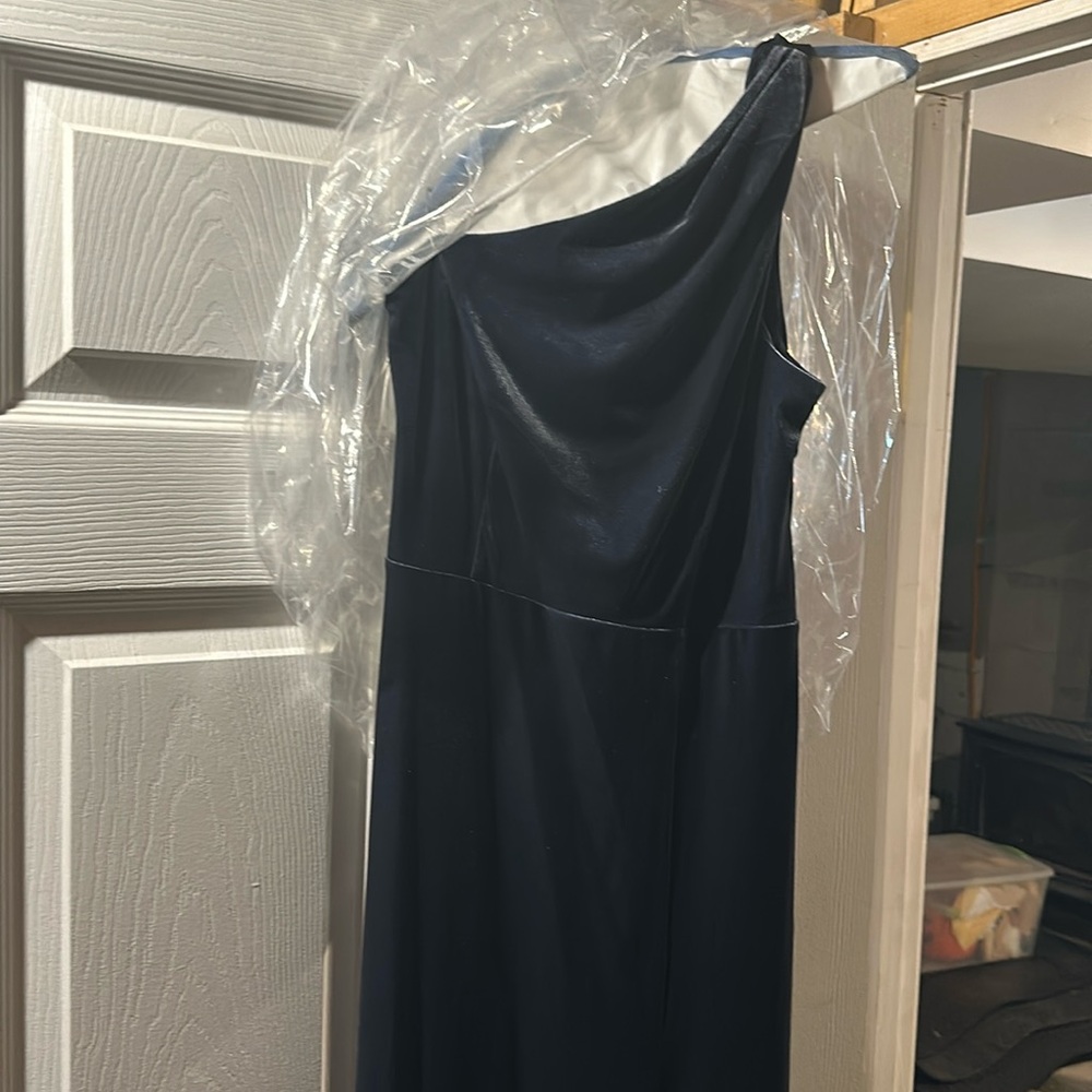 Birdy Grey size small one shoulder stormy blue grey velvet dress